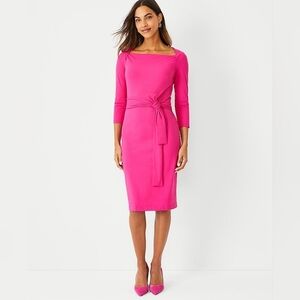 Ann Taylor Fuchsia Long Sleeve Dress